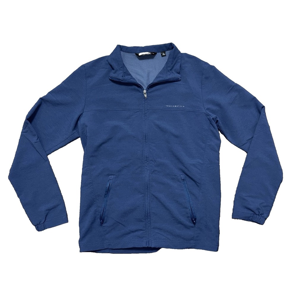 Travis Mathew Valley View Full Zip Jacket Mens Small Navy Blue Performance Golf